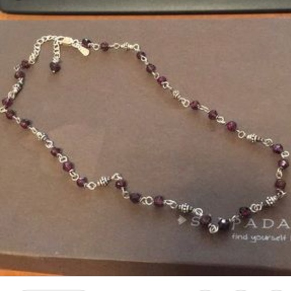 Silpada Necklace Sterling Silver & Garnet Necklace - Picture 1 of 4
